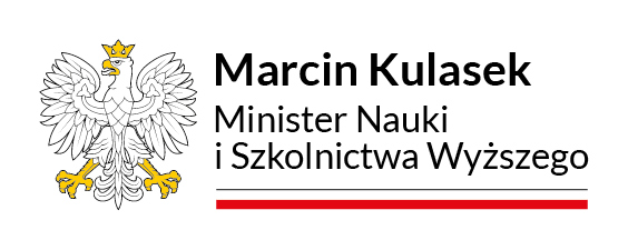 Logotyp patronatu honorowego Ministra Nauki i Szkolnictwa Wyższego dr. inż. Marcina Kulaska