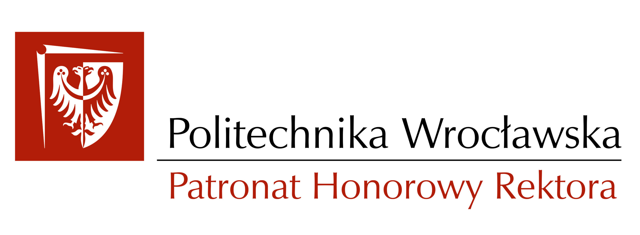 Logotyp patronatu honorowego Rektora Politechniki Wrocławskiej